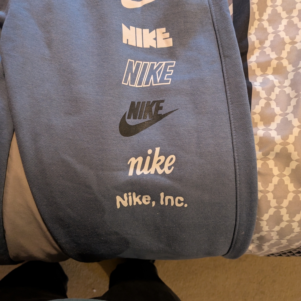 Nike Multi-Logo Blue Joggers
